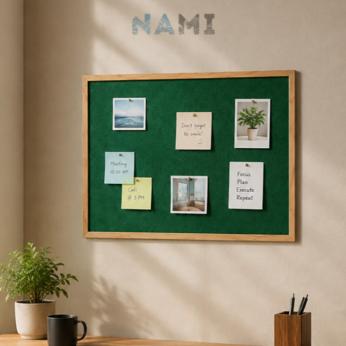 AKSARA - Papan Mading / Cork Board Bahan Kayu Free Push Pin