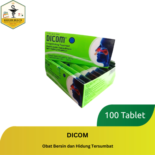 Dicom Box Isi 100 Tablet | Dicom Tablet | Obat Bersin-Bersin | Obat Flu | Hidung Tersumbat