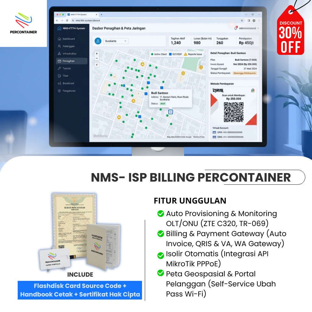 Billing ISP | Billing Internet Service Provider | Billing Mikrotik Siap Pakai