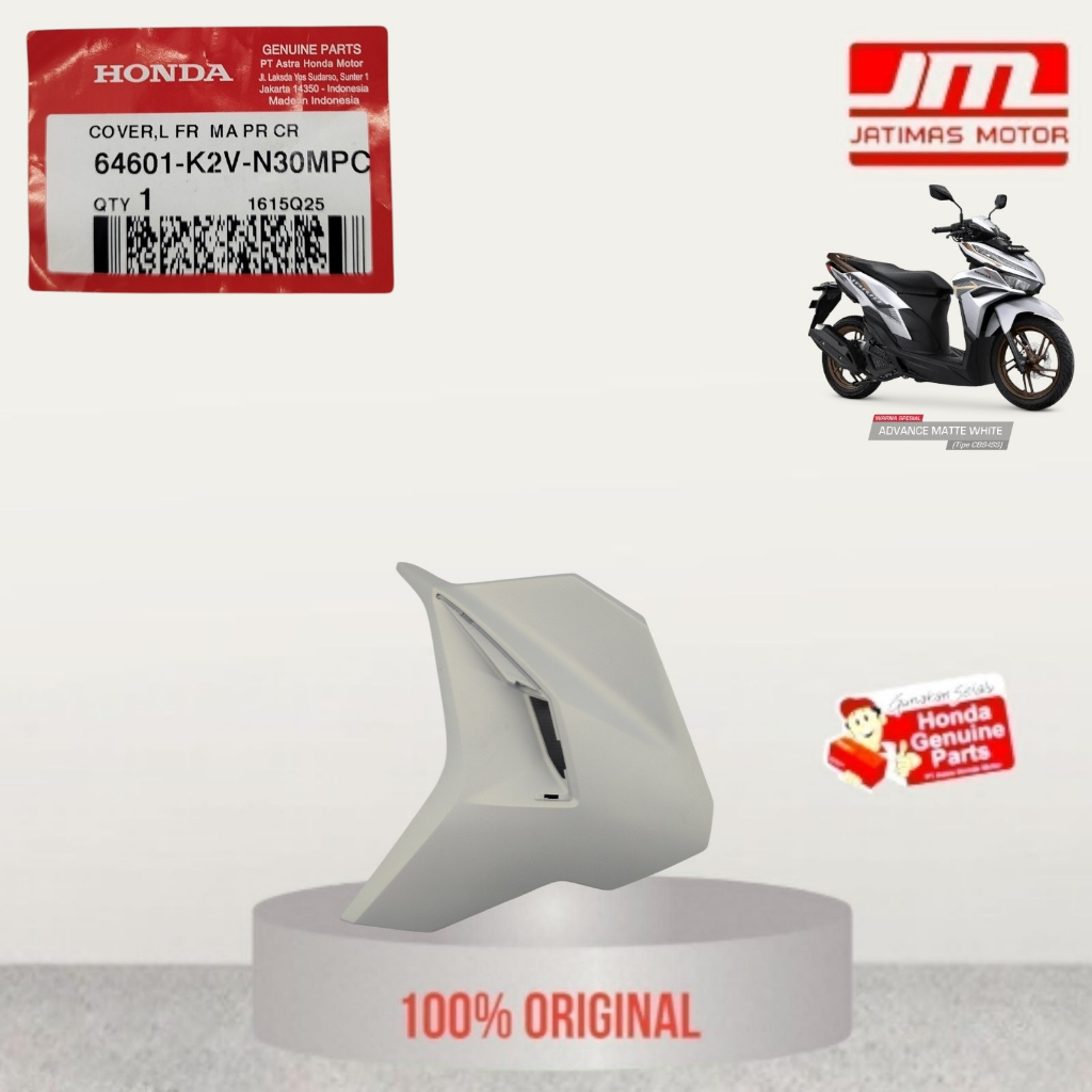 64601-K2V-N30MPC Cover Depan Kiri Putih Doff Honda Vario 125 eSP K2V