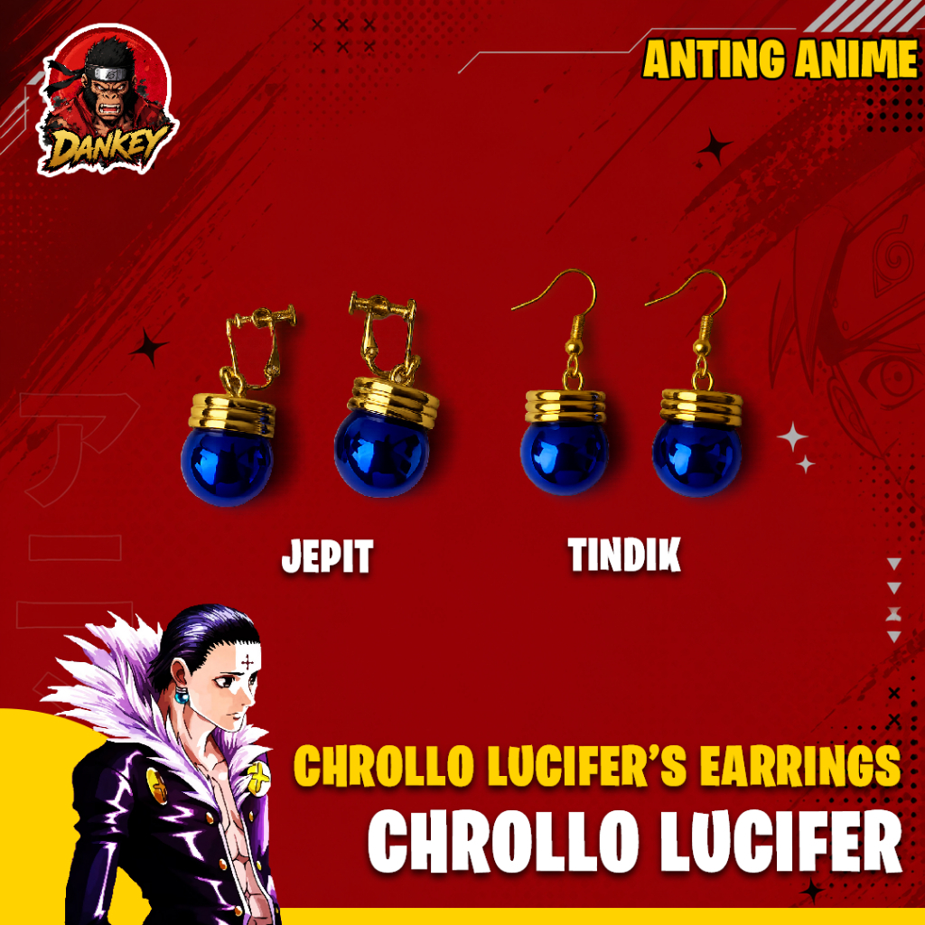 Anting Chrollo Lucifer Cosplay Anime Hunter x Hunter