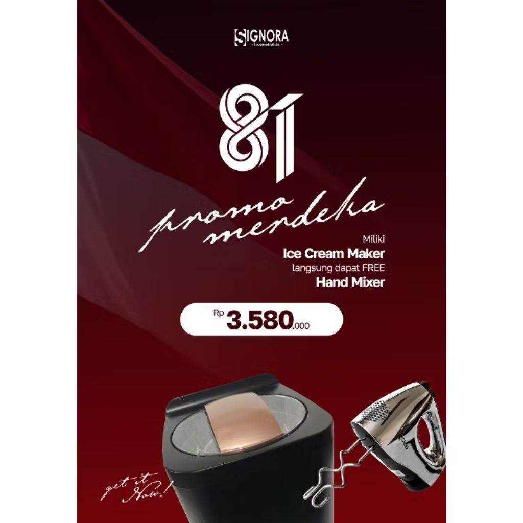 Signora Ice Cream Maker/Ice Cream Maker Signora/Mesin Pembuat Ice Cream/Yogurt