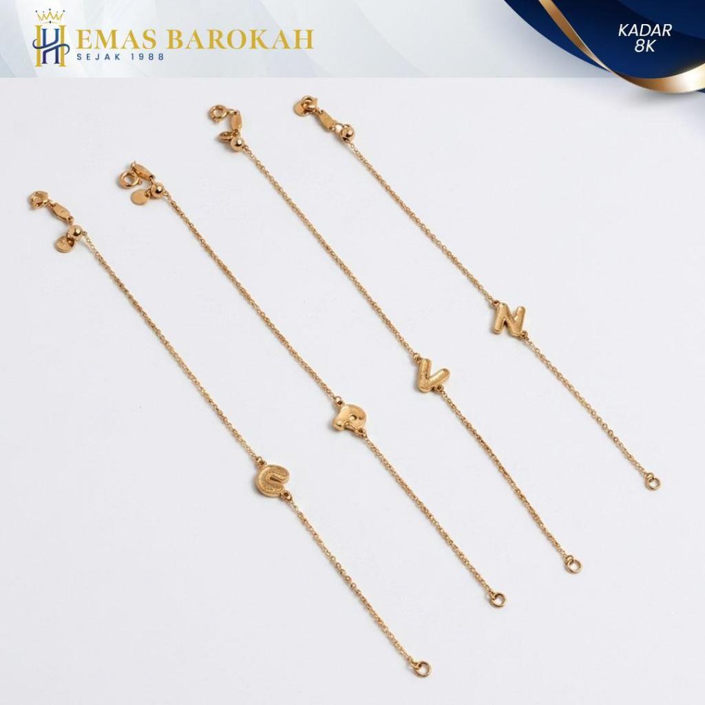 GELANG EMAS RANTAI HURUF  ROSEGOLD  KADAR 8K