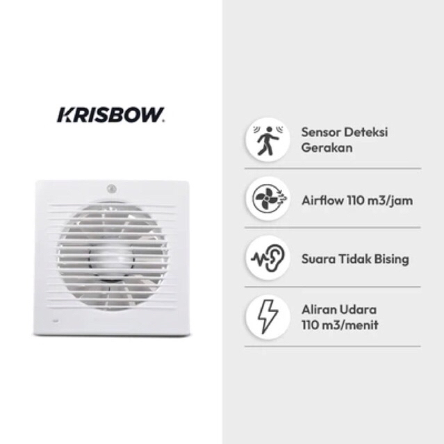 AZKO KRISBOW EXHAUST FAN DENGAN MOTION SENSOR 6INC-PUTIH/AZKO KRISBOW EXHAUST FAN WITH MOTION SENSOR