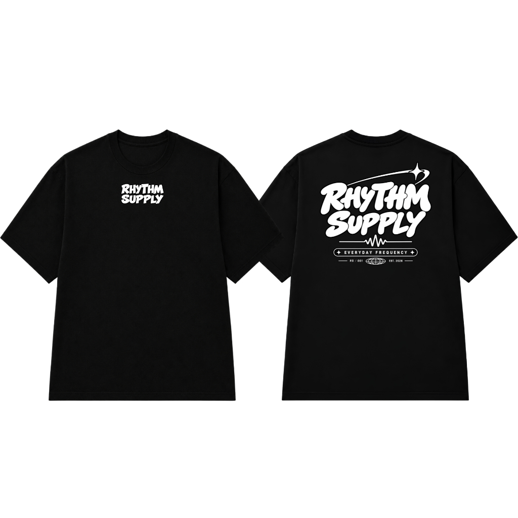 Rhythm Supply - Kaos Hitam RHYTHM SUPPLY Casual Pria Wanita - A3