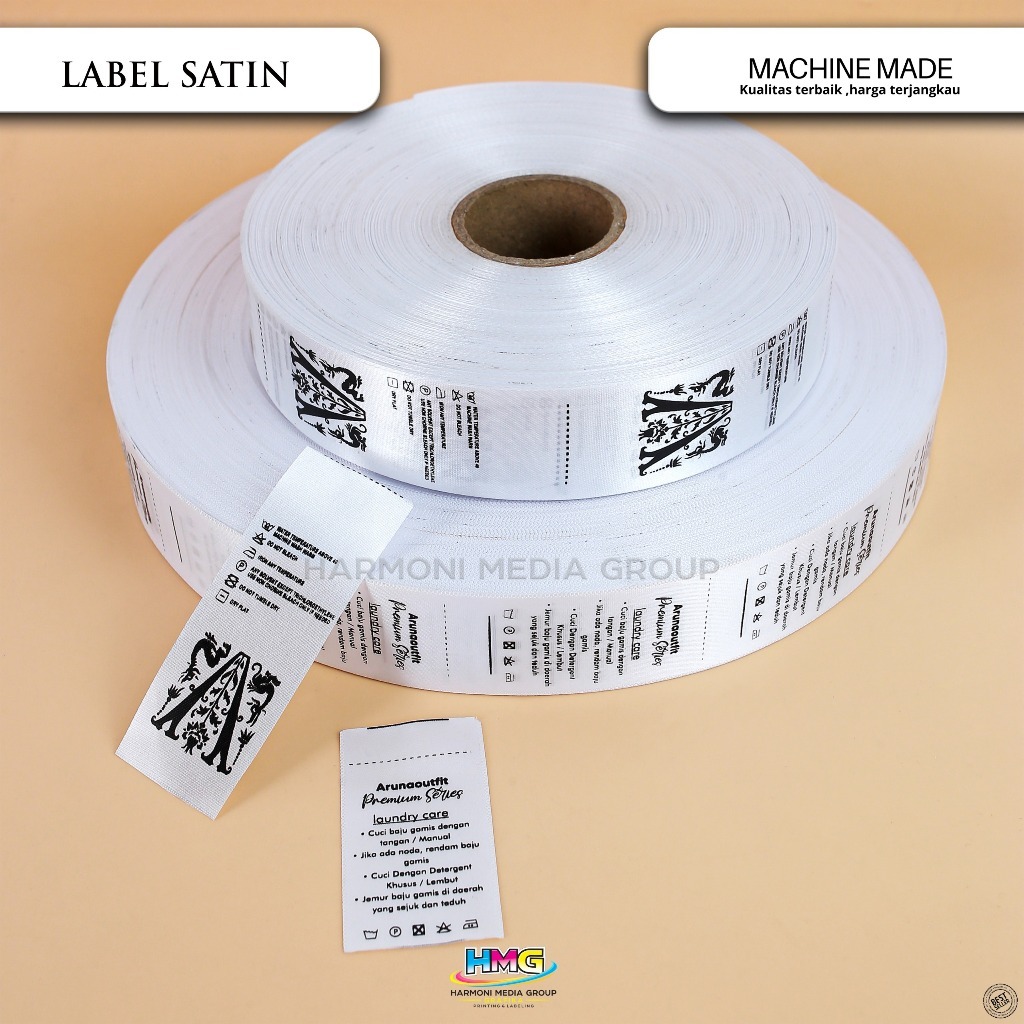 label washing label baju label satin printing label washing custom