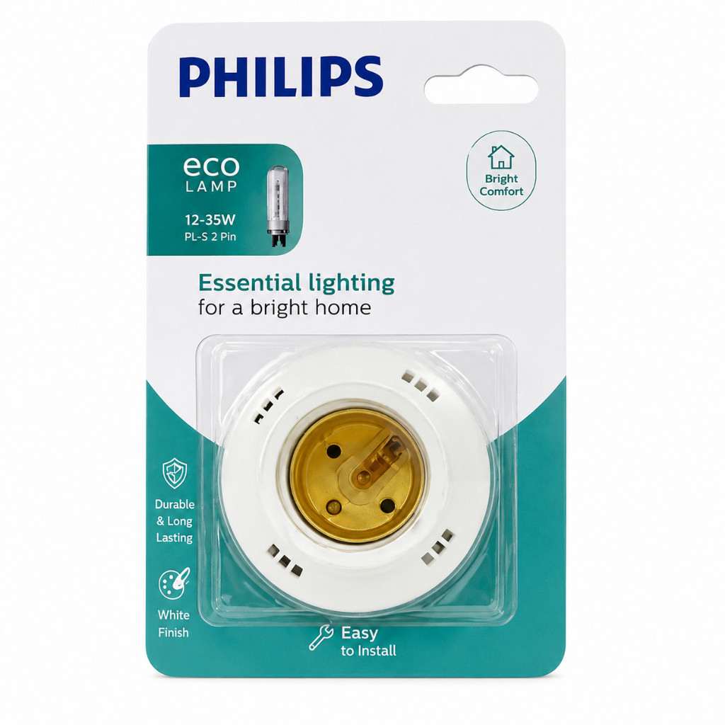Philips Deco Fitting Lampu Plafon Putih E27 Tahan Panas Mudah Dipasang