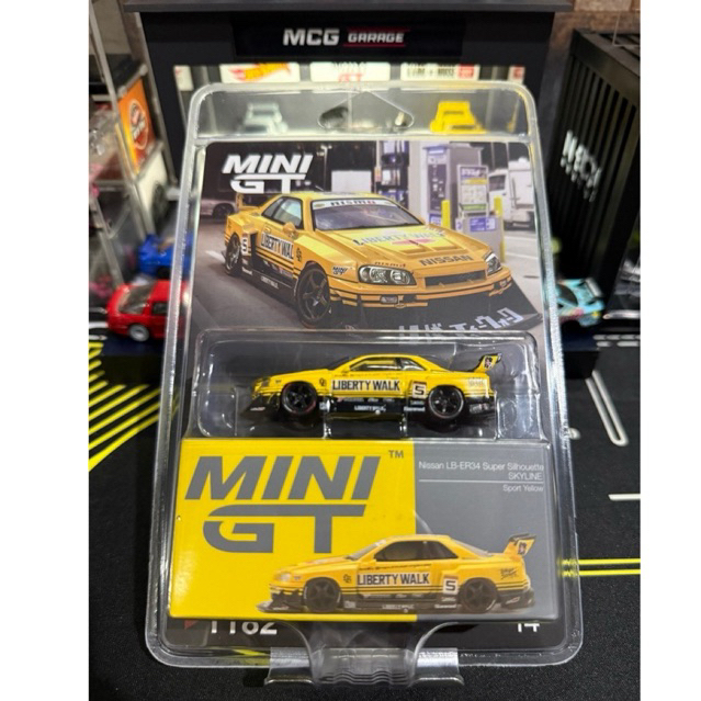 Mini GT #1182 Nissan LB-ER34 Super Silhouette Sport Yellow