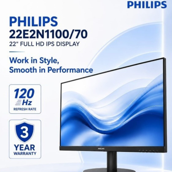 Philips 22E2N1100/70 Monitor Led 22 Inch IPS 120Hz - HDMI, VGA Led 22" Monitor Gaming