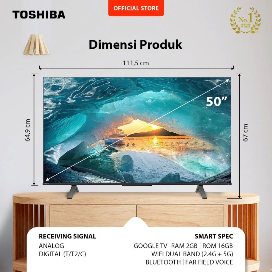 [EX DISPLAY] TV 50 Inch TOSHIBA 50M550MP Smart TV LED UHD 4K TOSHIBA Gress Muluss