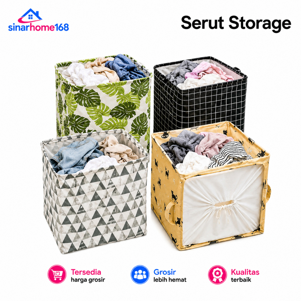 Storage Bag Jumbo Serut Storage Box Keranjang Baju Laundry Bag Organizer Jumbo