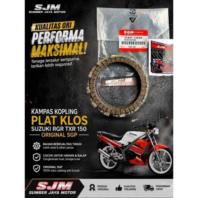 Kampas Kopling Kampas Plat Klos Kopling Set SUZUKI RGR 150 TXR 150 Original SGP