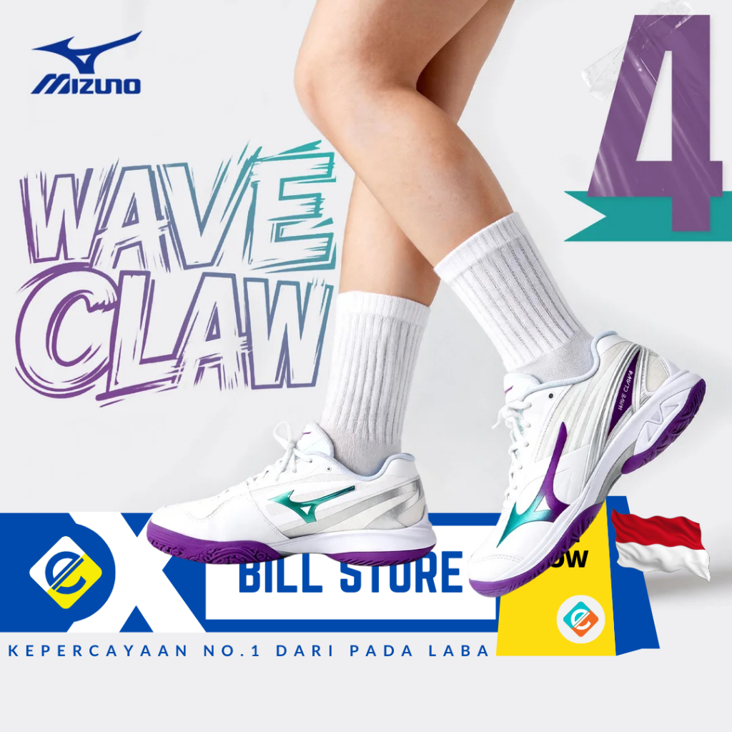 [EXBILL] Sepatu Bulutangkis Mizuno Wave Claw 4 Original Sepatu Badminton Pria Wanita Anti Slip Light