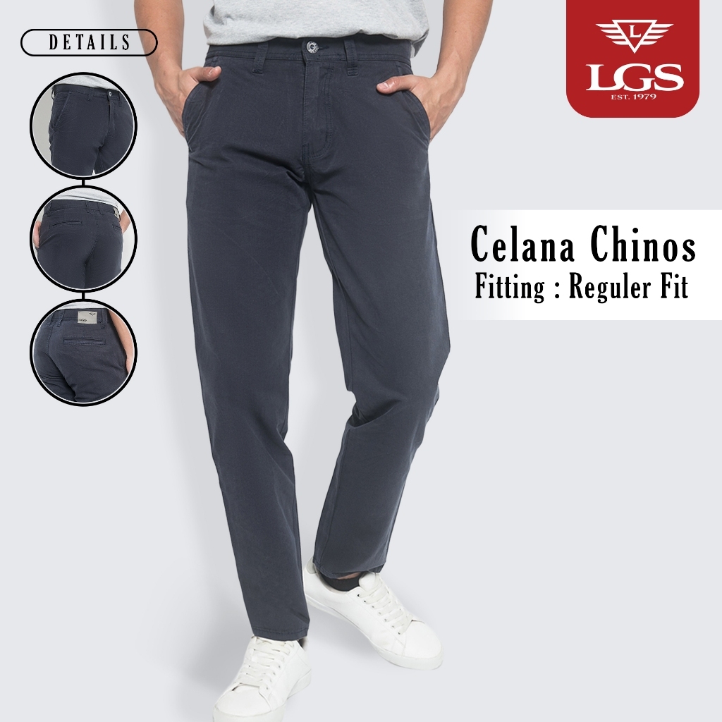 LGS - Celana Casual - Celana Chinos - Navy - Regular Fit - CCT.511.036.584.C