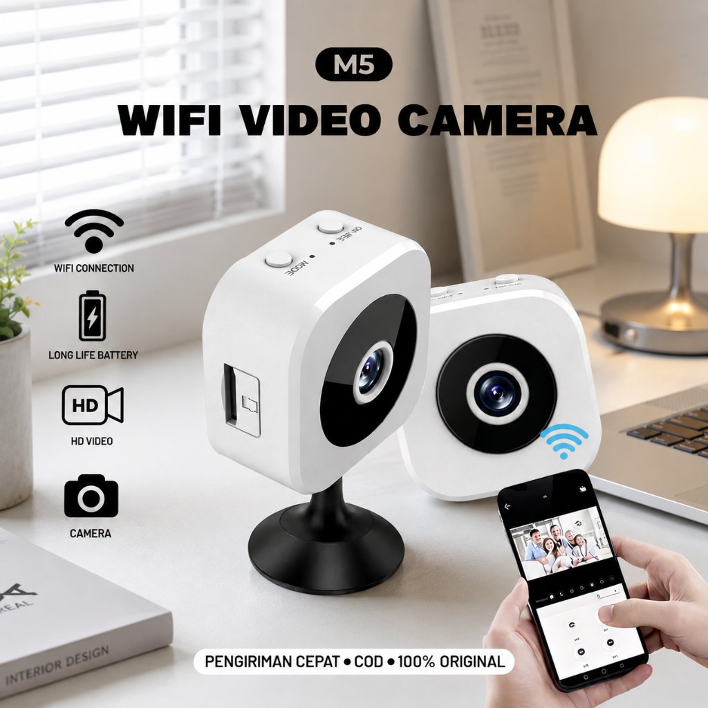 VICLOOK M5 Wireless Mini CCTV Wifi HD 1080P Mini Camera Wifi CCTV Mini Tersembunyi Tanpa Kabel