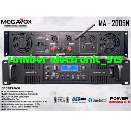 Power Amplifier Megavox Ma 2005n / Ma-2005 N/ Megavox Ma2005n