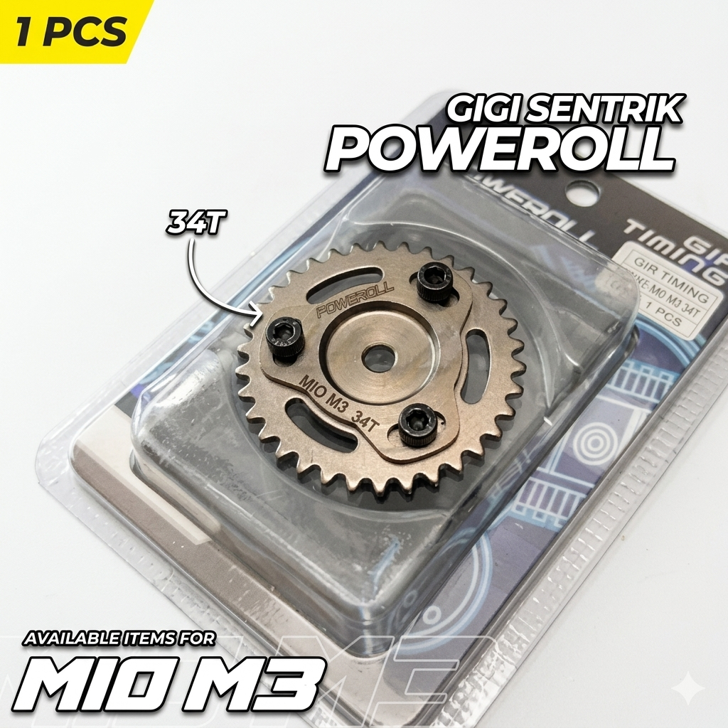 GIGI SENTRIK MIO M3 MIO LAMA/SENTRIK GESER MIO FINO/MIO SOUL/MIO M3 34T RACING GIGI TIMING POWEROLL