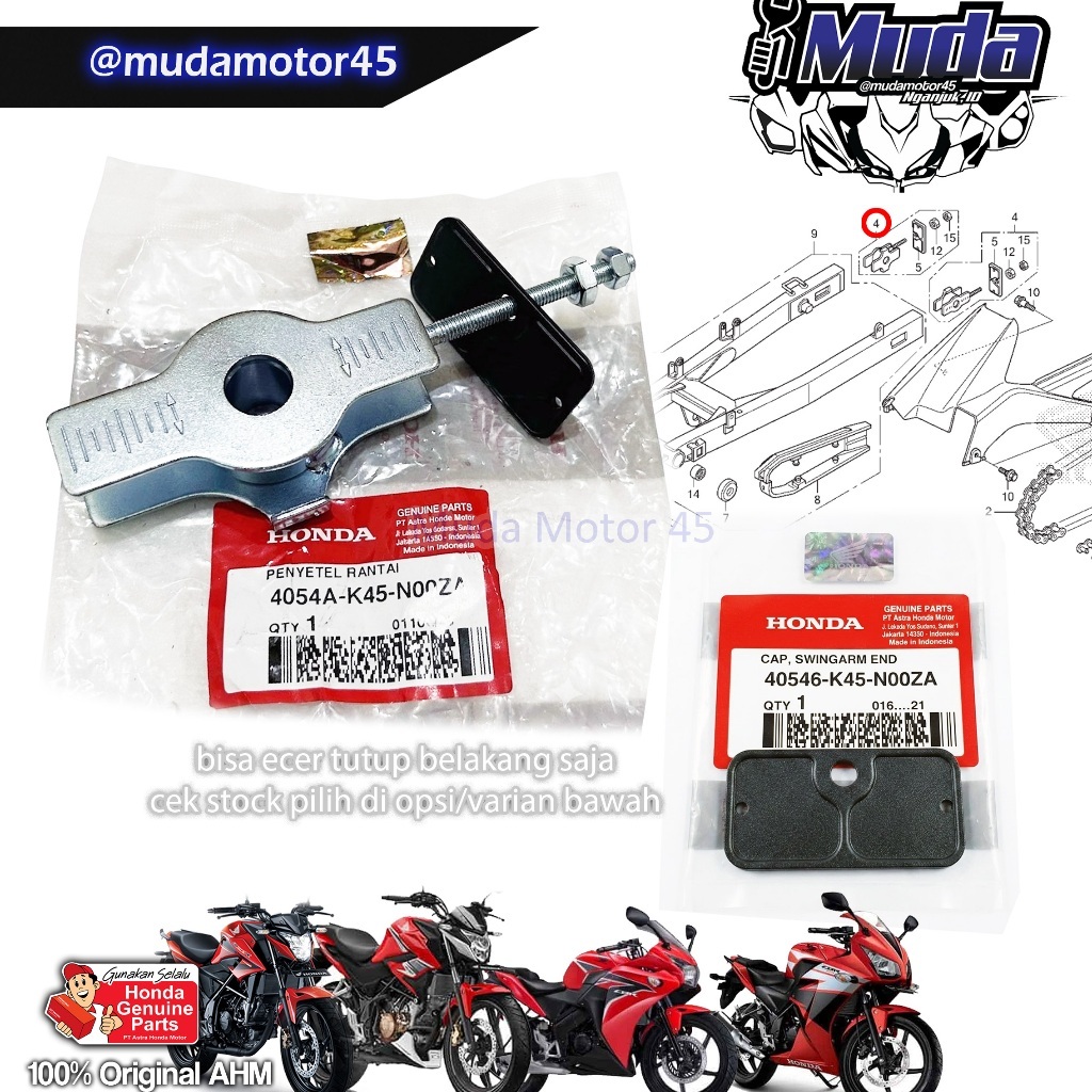 STELAN RANTE CBR150R K45A CB150R K15G K15M K15P 4054A-K45-N00 N00ZA ADJUSTER COMP CHAIN NEW LED CBR 