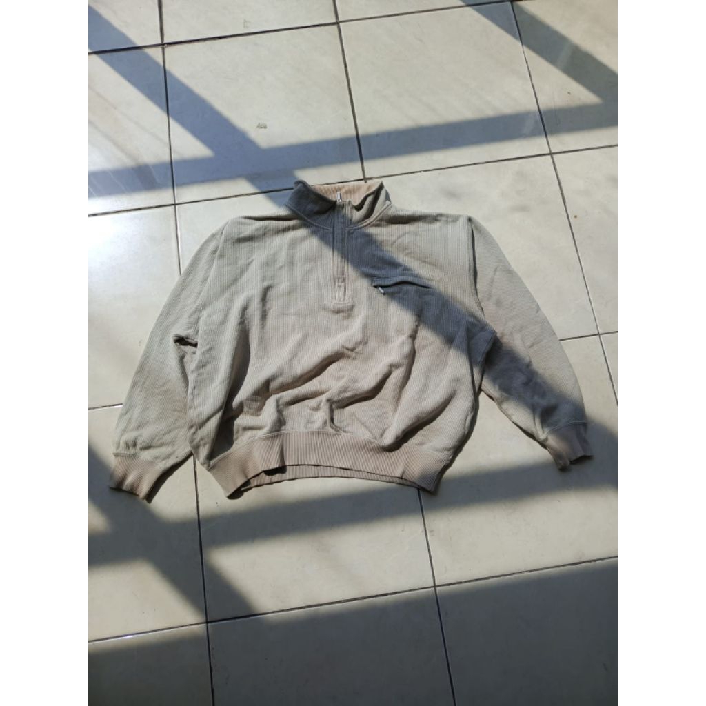 Jaket halfzip putih second