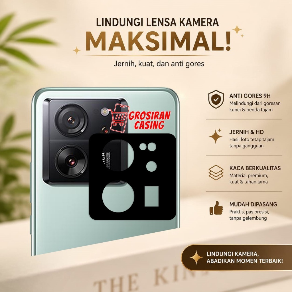 Antigores Kamera Frame Hitam Xiaomi 13T Xiaomi 13T Pro Tempered Glass Kamera Antigores Pelindung Kam