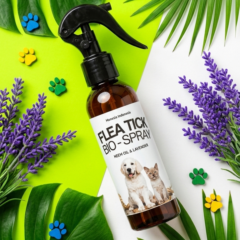 Spray Anti Kutu Kucing & Anjing Herbal Flea Tick Bio Spray Atasi Jamur, Scabies & Gatal | Neem Oil