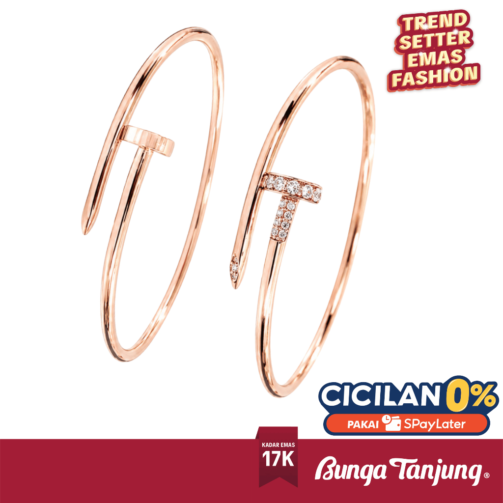 GELANG BANGLE PAKU LY - EMAS 17K - BUNGA TANJUNG GOLD