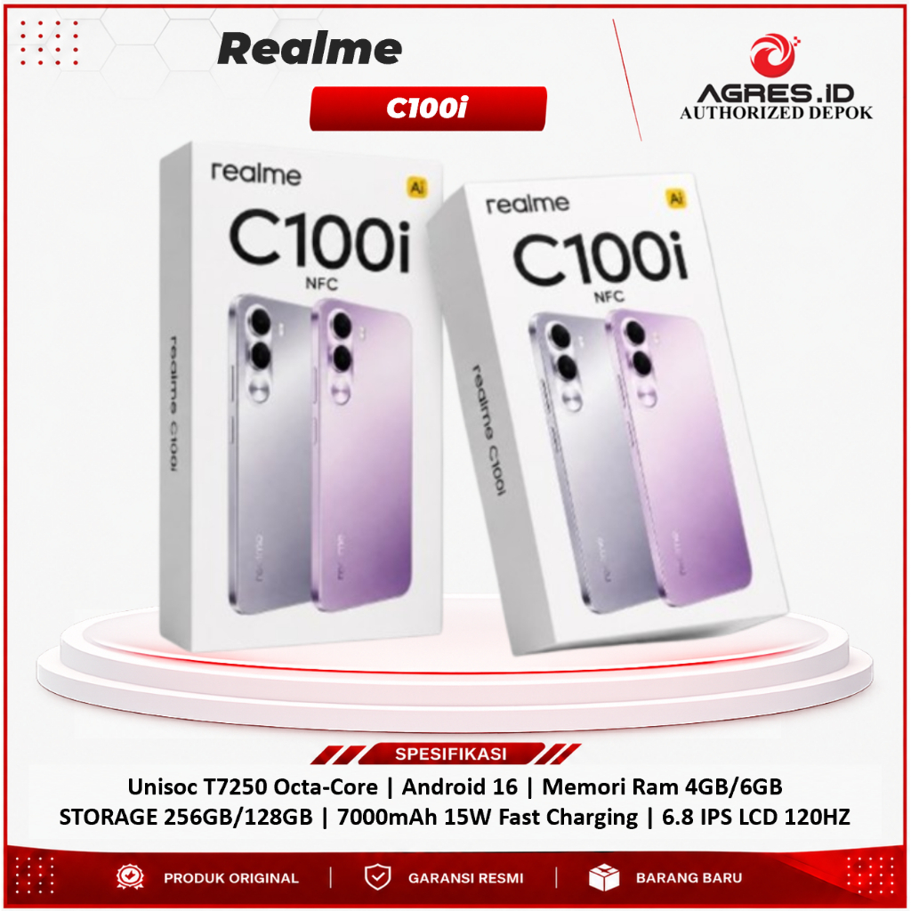 REALME C100i 4GB/6GB 128GB/256GB - HP Android Original Garansi Resmi