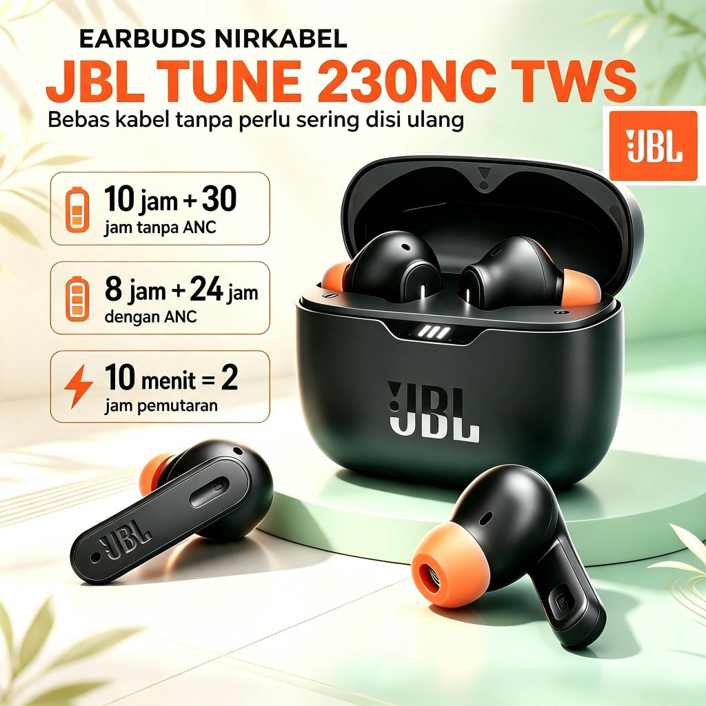 [ 100% Original ] JBL Tune 230NC TWS Earbuds Bluetooth  Wireless ANC