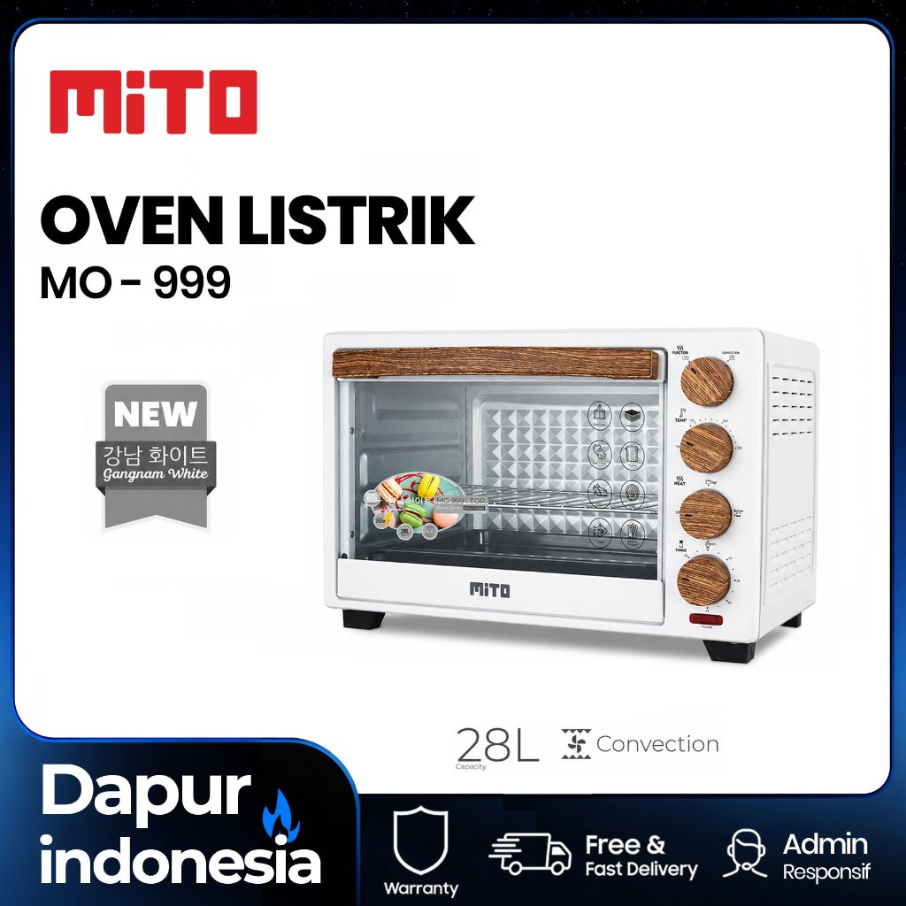 Mito MO-999 Oven Mito Listrik Mito Mo 999 TOP kapasitas 28L Low watt GARANSI RESMI MITO