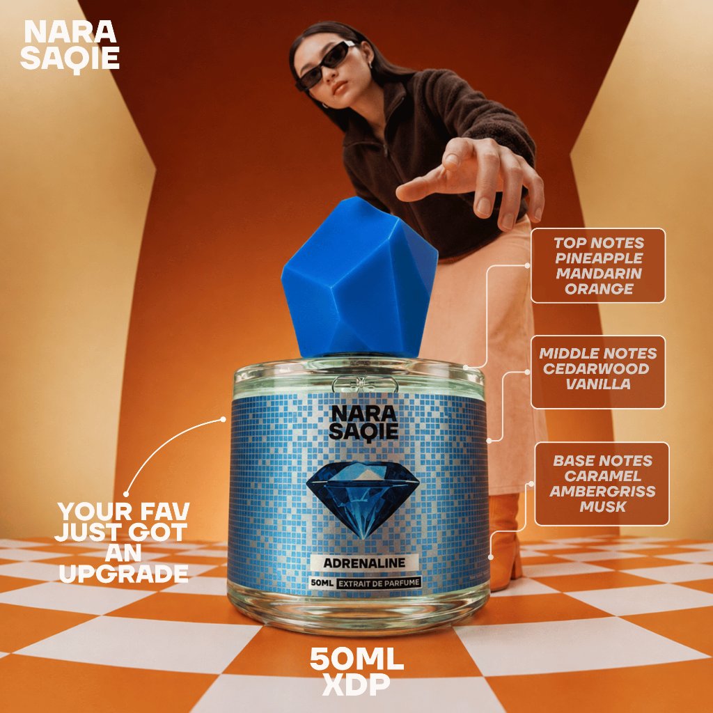 NARASAQIE 50ML ADRENALINE Parfum Botol Extrait De Parfume Tropical Fruity Tahan Lama
