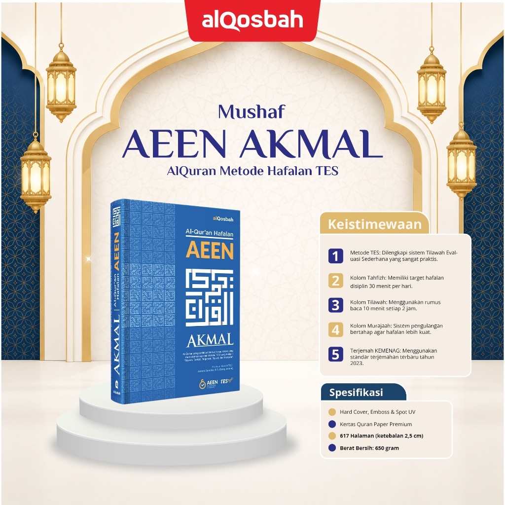 Al Quran Hafalan Mushaf Aeen Akmal  Metode Hafalan TES Meliputi Tilawah, Tahfizh, Terjemah, Tajwid d