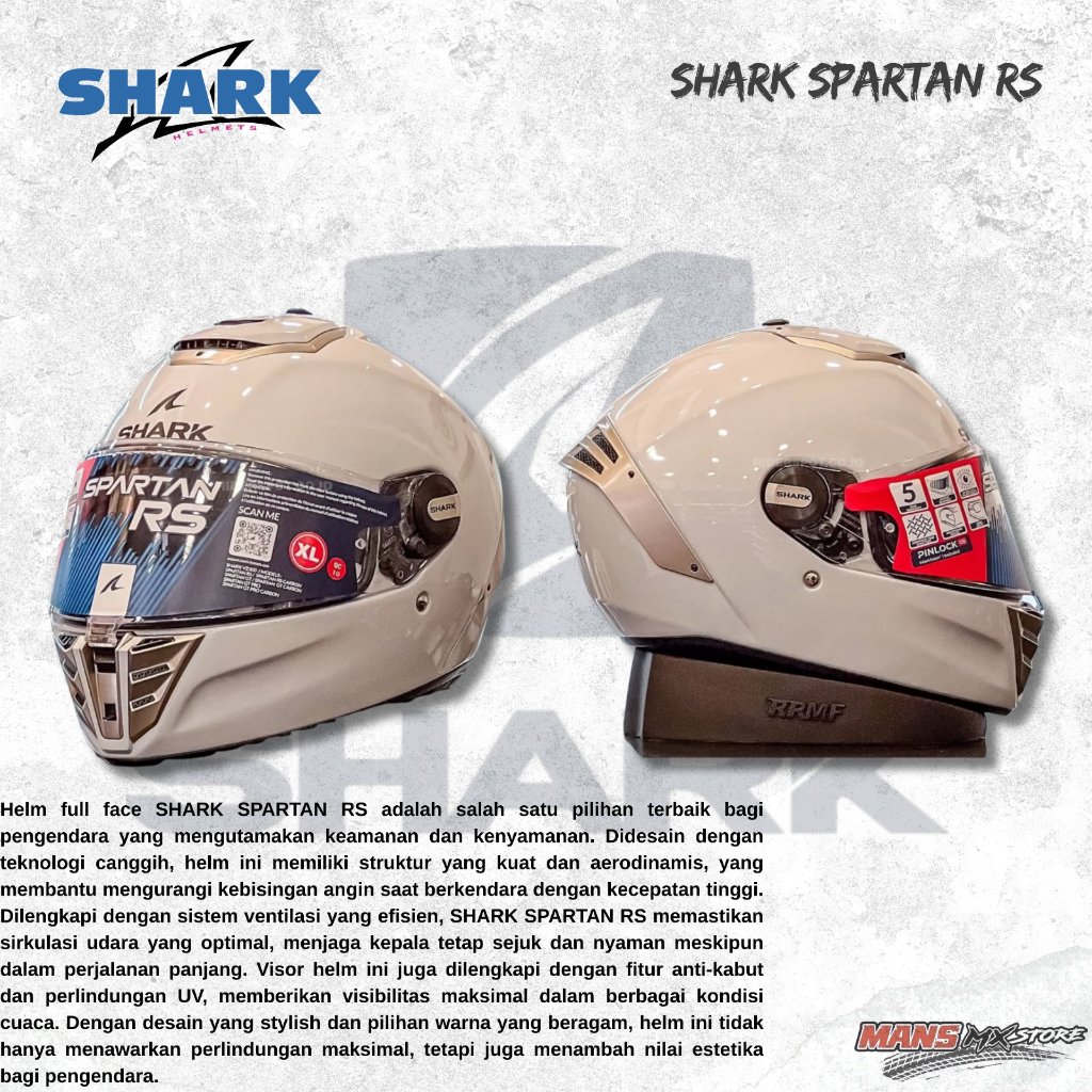 SHARK SPARTAN RS WHITE SILVER GLOSS FULLFACE ORIGINAL HELM SHARK