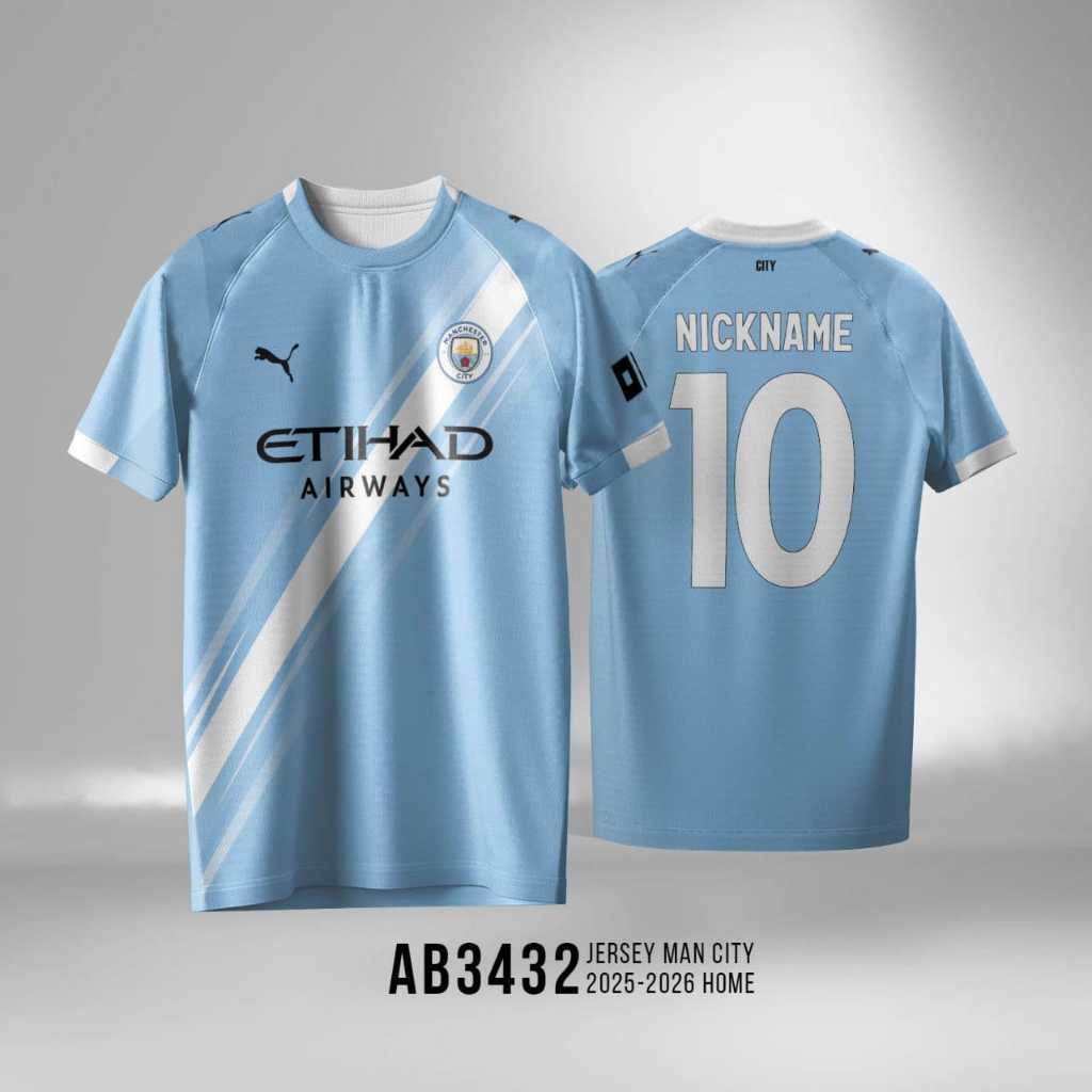 EkoSoft Jersey Sepakbola Manchester City Home Dryfit Premium Fullprint AB3432 size XS-5XL