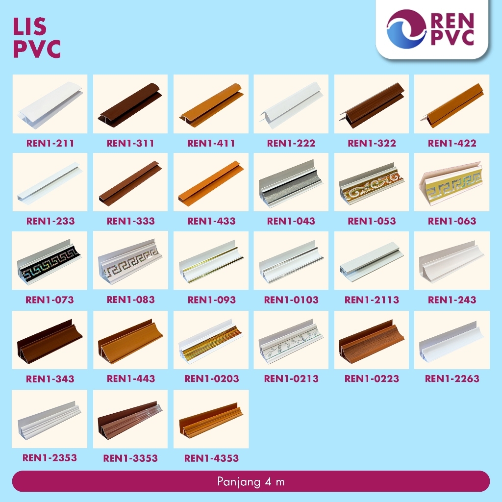REN PVC - Lis PVC/ Lis PVC Pinggir Siku Sambung