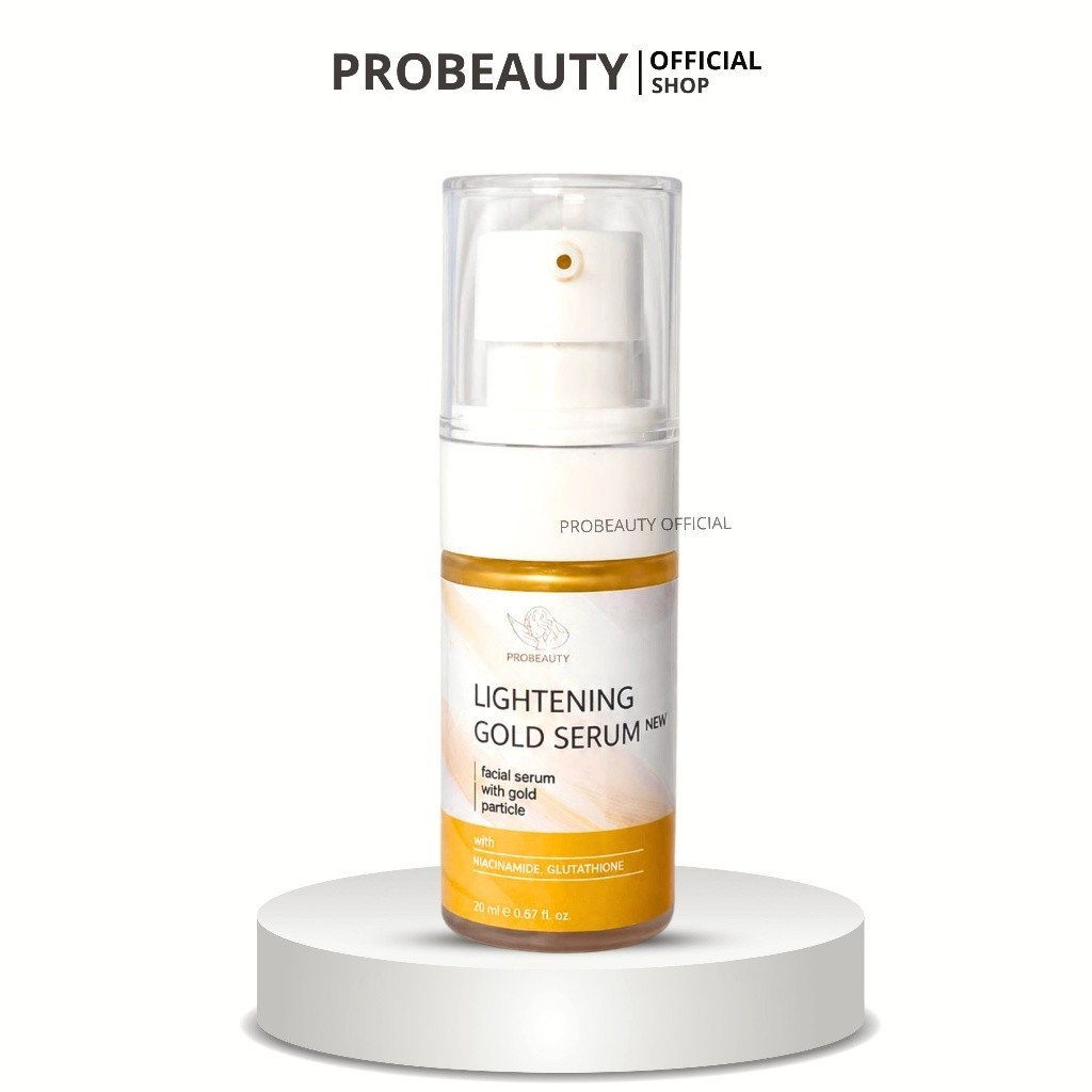 Probeauty Lightening Gold Serum Niacinamide Glutathione Facial Serum Malam Memutihkan Wajah Glowing