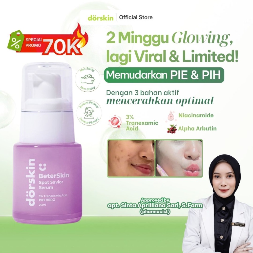 Dorskin BeterSkin Spot Savior Serum - Serum Dark Spot Bekas Jerawat Obat PIE PIH Niacinamide 5x Brig
