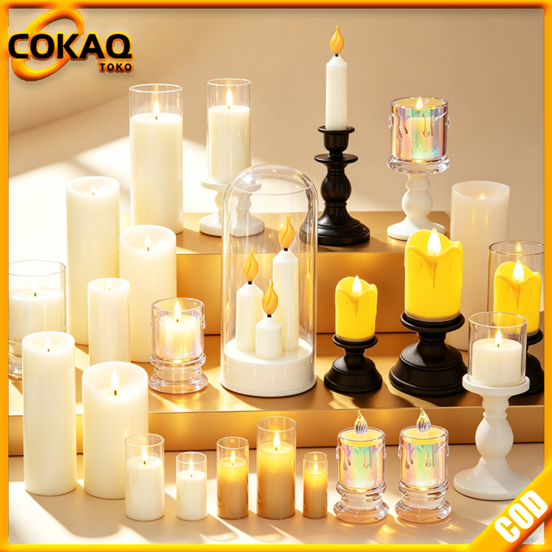 COKAQ Lampu Lilin LED Dekorasi Dekorasi Lebaran Lampu LED Lilin Lampu Hias Kamar Tidur Akrilik