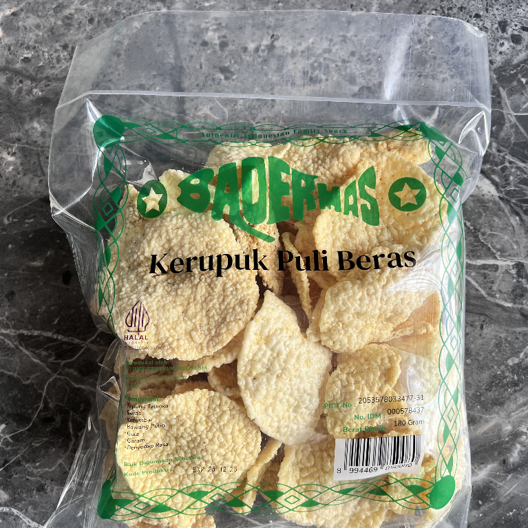 BADERMAS - Kerupuk Puli Beras - Kerupuk Goreng Matang Siap Santap Gurih (Makanan / Camilan Khas Trad