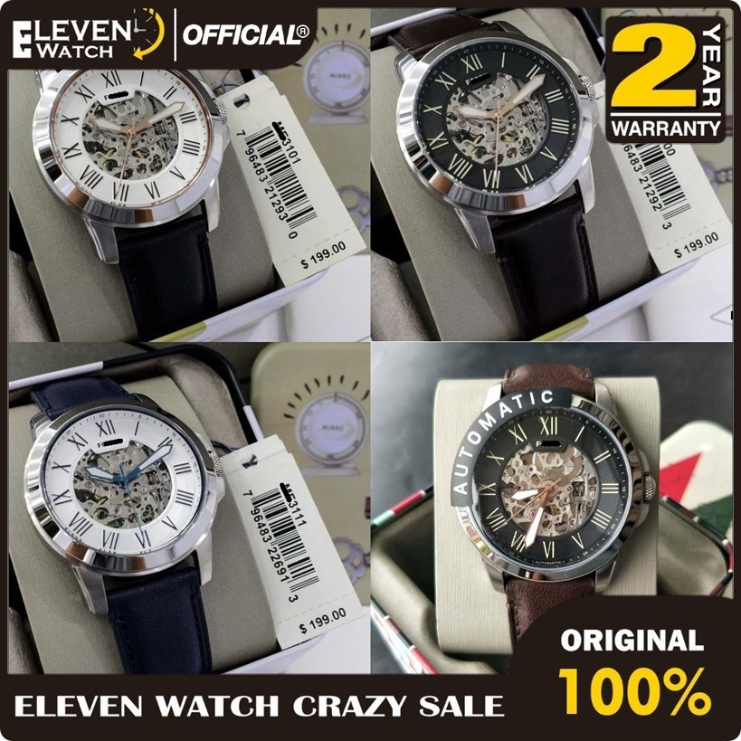 [Promo] Jam Tangan Pria 3052 3053 3111 3099 3101 3122 3100 3102 Automatic Leather Strap Garansi 2 Ta