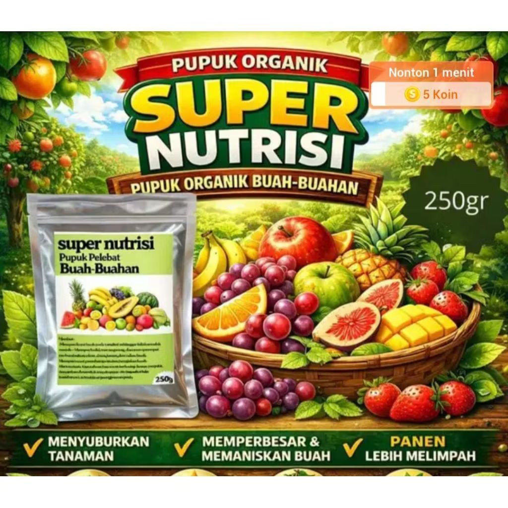 Pupuk Booster Nutrisi Buah - Fertilizer Type: Supernutrisi, Formulation: Cair