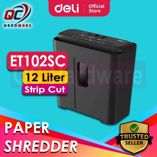 Deli Paper Shredder ET102SC 12L Mesin Penghancur Kertas 6 Lembar Strip Cut Garansi Resmi Deli ET 102