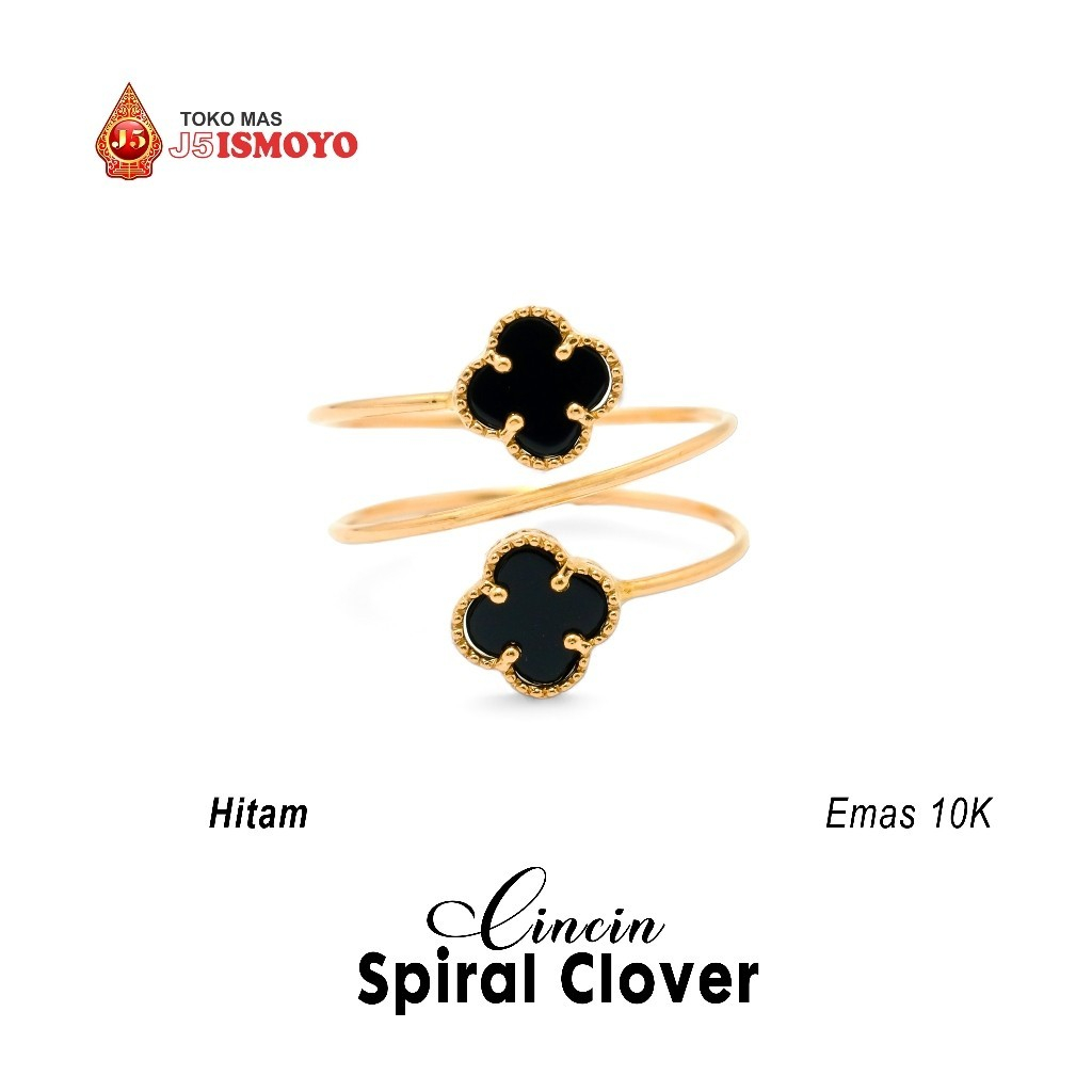 Cincin Emas Spiral Clover J5 Ismoyo