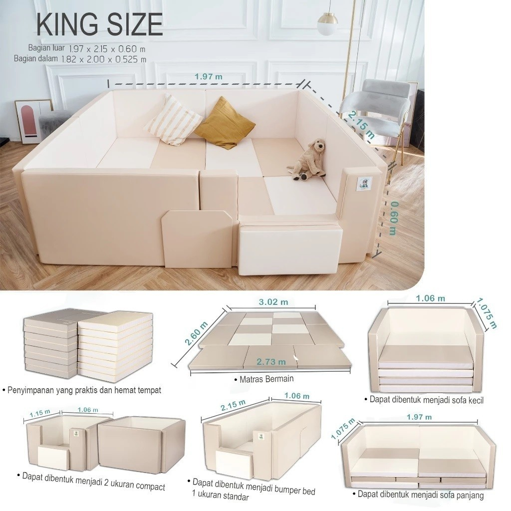 Gekobebe Adjustable Bumper Bed Single Size