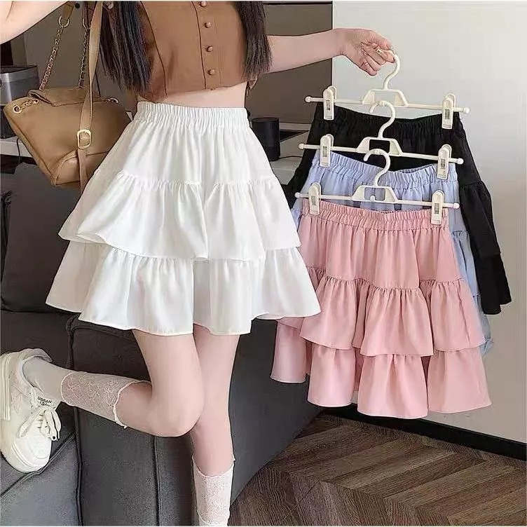 Rok POLLY Mini Skirt Susun Pendek / Rok Wanita Pendek