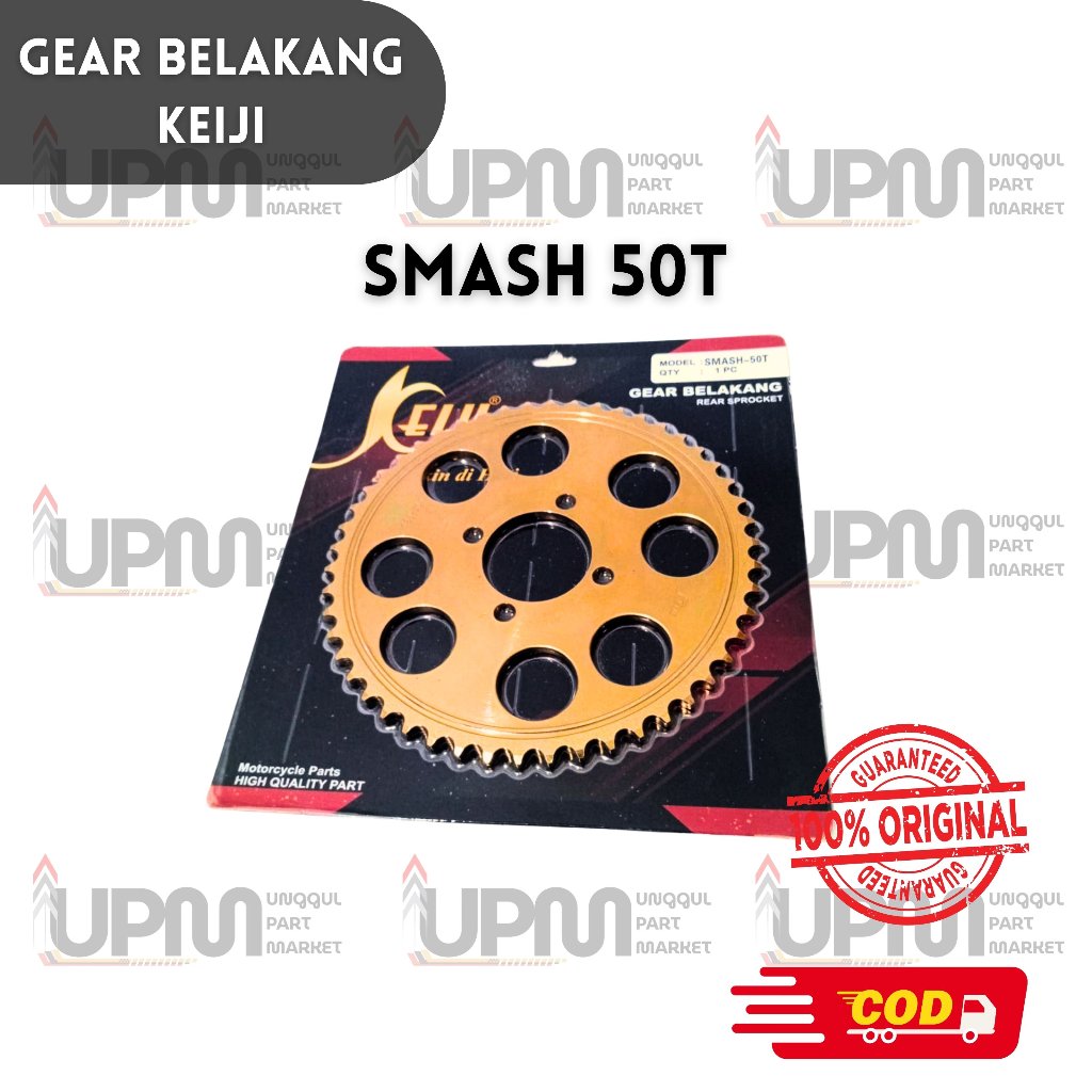 GEAR BELAKANG SMASH 50T GIR SPROCKET KEIJI GOLD