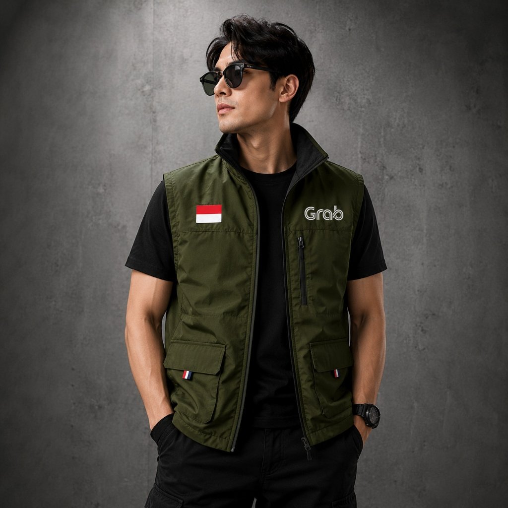 Rompi Termurah  Rompi Ojol Grab Terbaru, Rompi Driver Grab Ojol