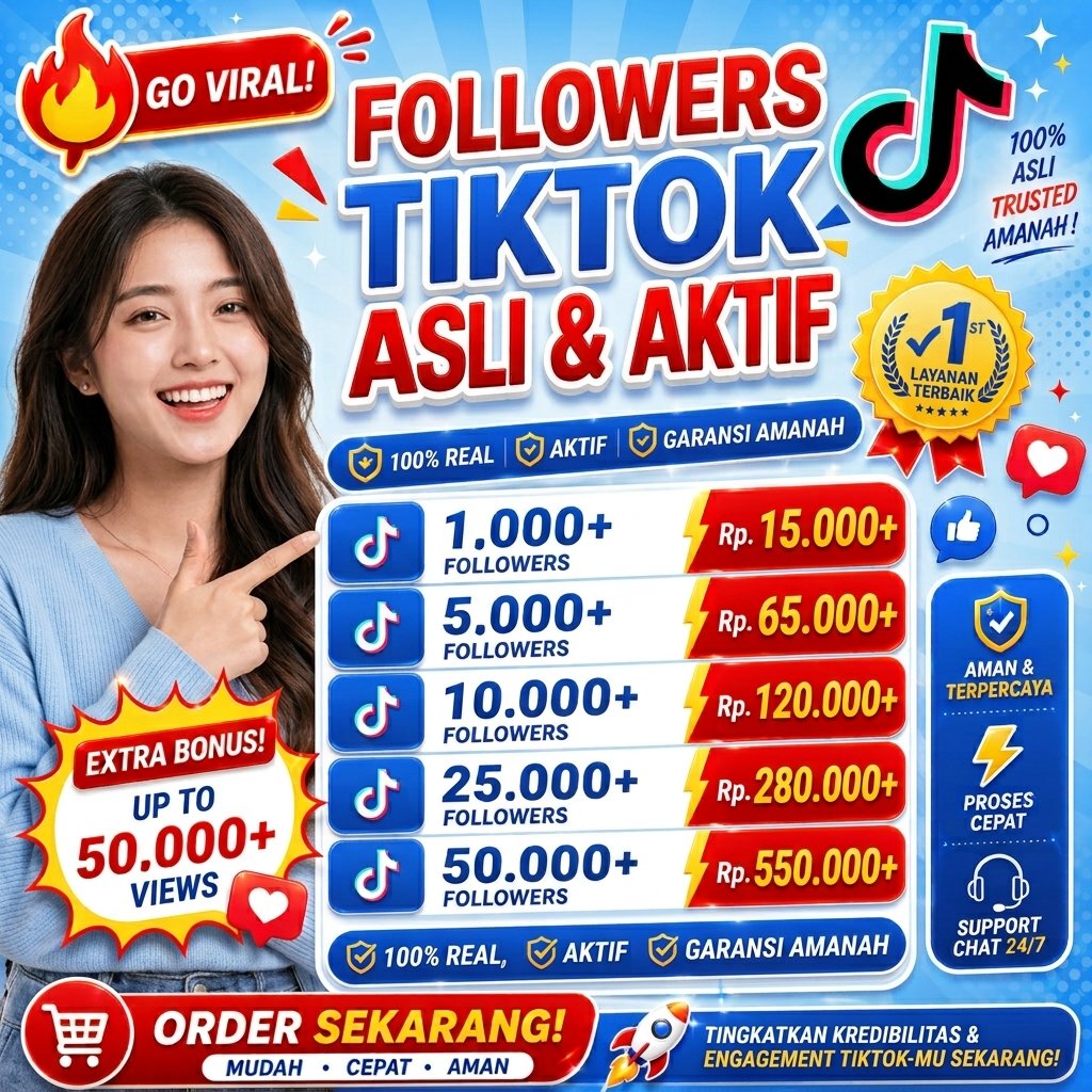 Follower TikTok Indonesia Aktif termurah Follower TikTok permanen Pengikut TikTok Indonesia Aktif Be