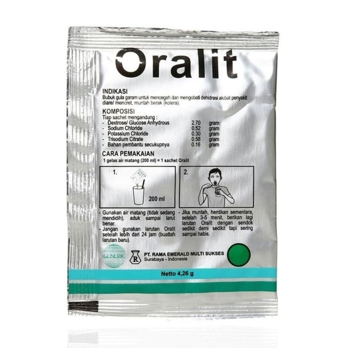 Oralit sachet Obat Dehidrasi Obat Diare Bayi Obat Diare Anak Elektrolit Pengganti Cairan Tubuh Anak