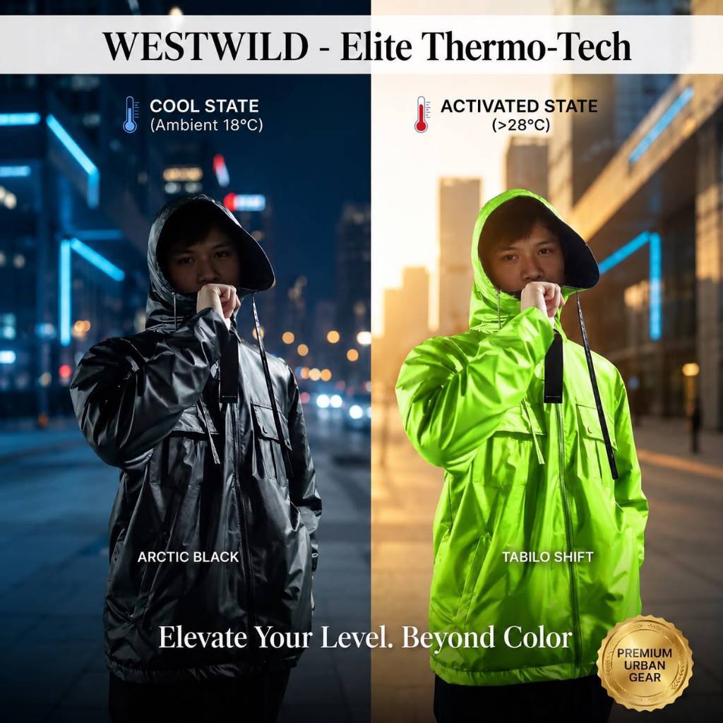 Jaket Westwild  Elite Thermocromic Reactive (Berubah warna saat suhu dingin atau panas) Tech westwil
