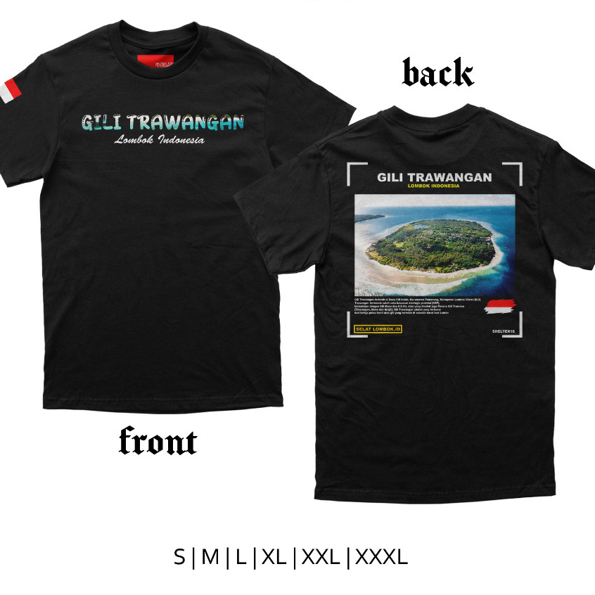 kaos gili trawangan lombok combed 24s